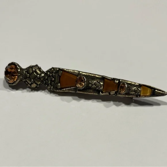 Vintage Miracle Scottish Dirk Dagger Kilt Pin Brooch - Picture 1 of 9